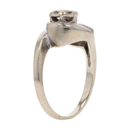 .10 Ct 14K White Gold Illusion Set Round Diamond Promise Ring