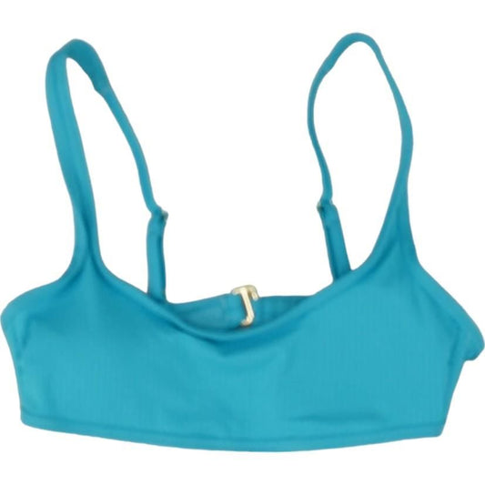 Turquoise Solid Swim Top