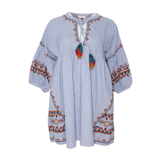 Blue Striped Mini Dress