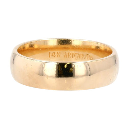 14K Gold Half Round Band