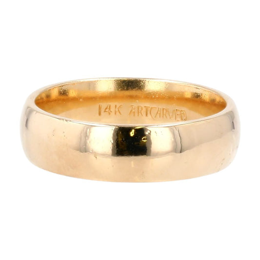 14K Gold Half Round Band