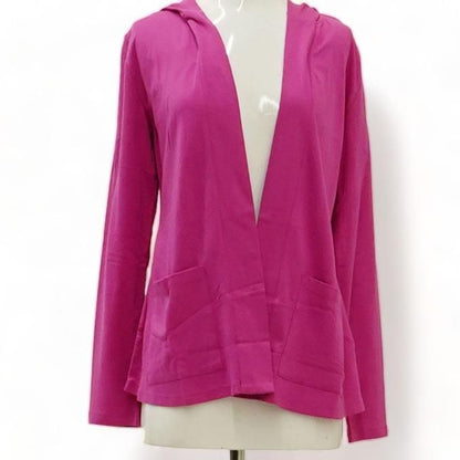 Pink Solid Cardigan Sweater