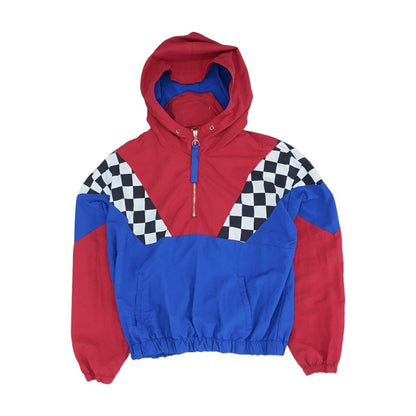 Red Color Block 1/4 Zip Pullover