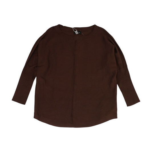 Brown Solid Crewneck Sweater