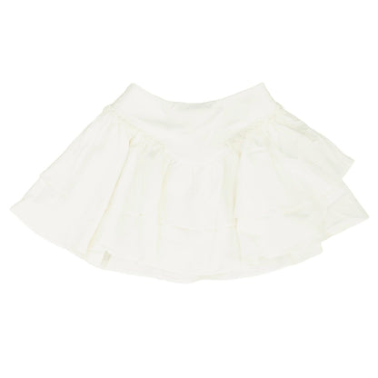 White Solid Mini Skirt