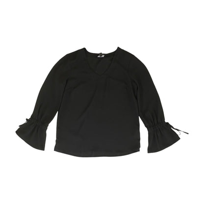 Black Solid Long Sleeve Blouse