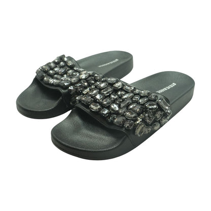Black Casual Slide Sandals