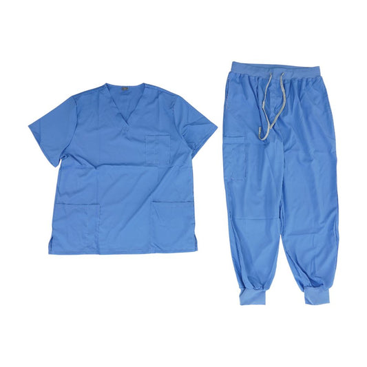 Blue Scrub Top and Pant Set