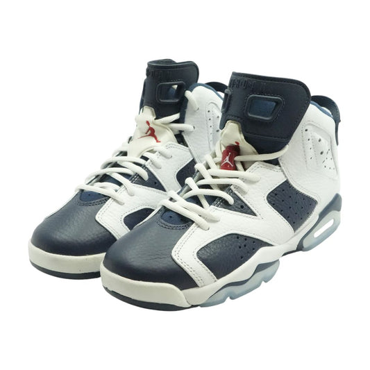 Jordan 6 Retro Blue Leather Athletic Shoes