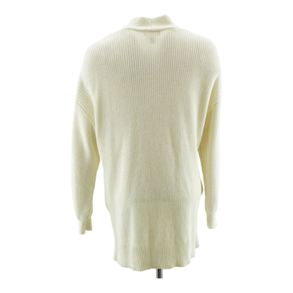 White Solid Cardigan Sweater