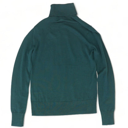 Teal Solid Turtleneck Sweater