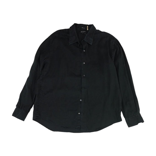 Black Solid Long Sleeve Button Down