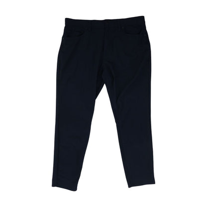 Navy Solid Casual Pants