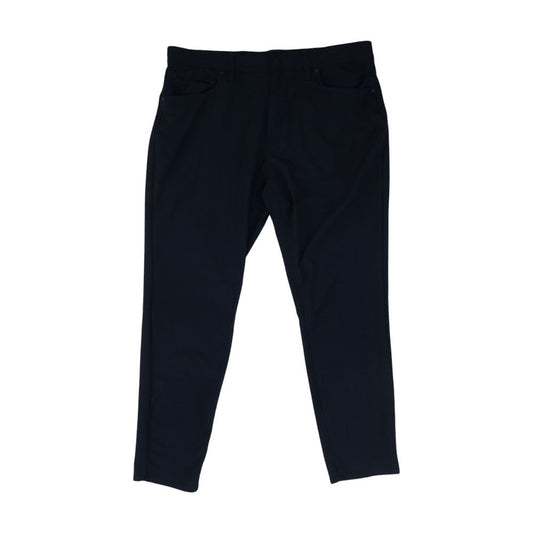 Navy Solid Casual Pants