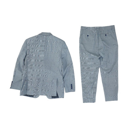 Gray Plaid Wool Blend 2pc Suit