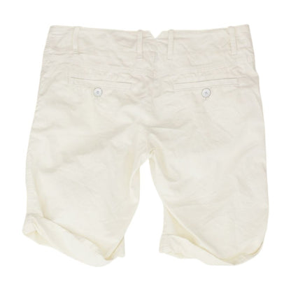 White Solid Khaki Shorts