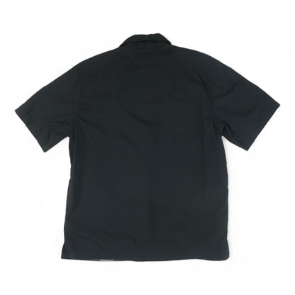 Black Graphic Short Sleeve Button Down