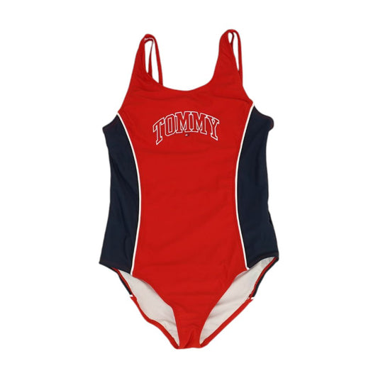 Red Color Block One-Piece