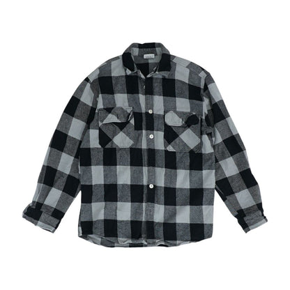 Gray Check Flannel Button Down