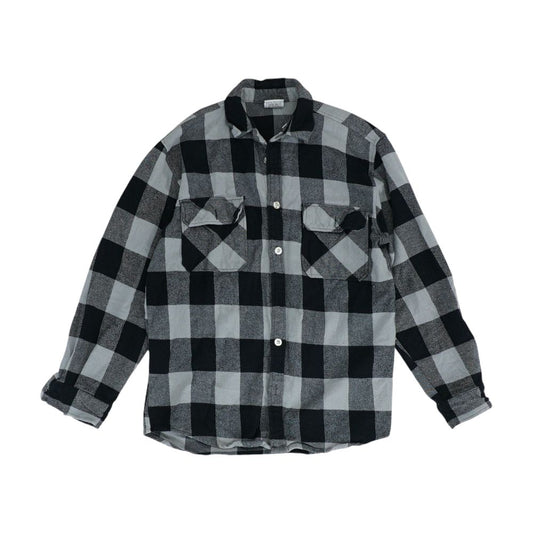 Gray Check Flannel Button Down
