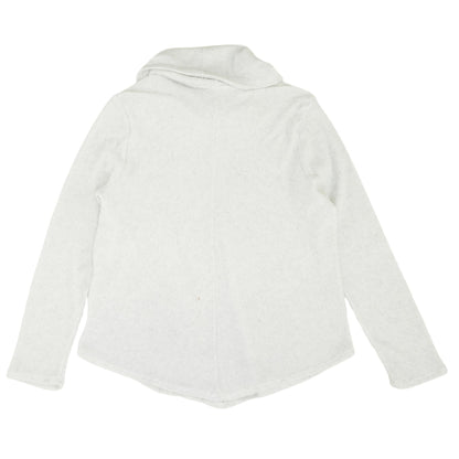White Solid Cowl Neck Sweater