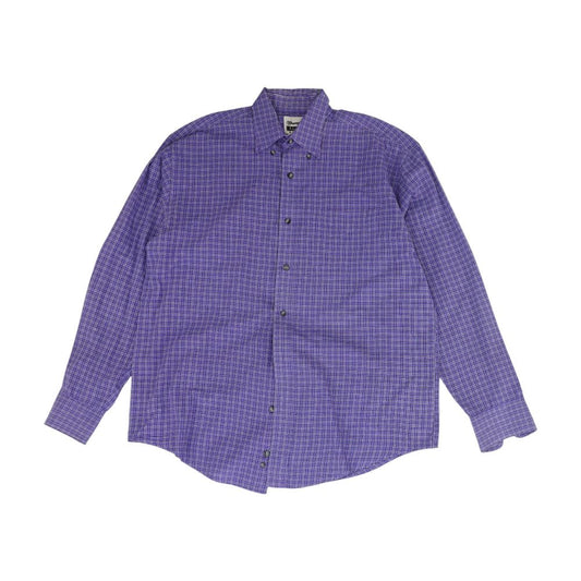 Purple Plaid Long Sleeve Button Down