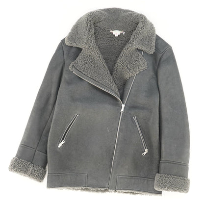Shearling Lined Lambskin Jacket in Gray