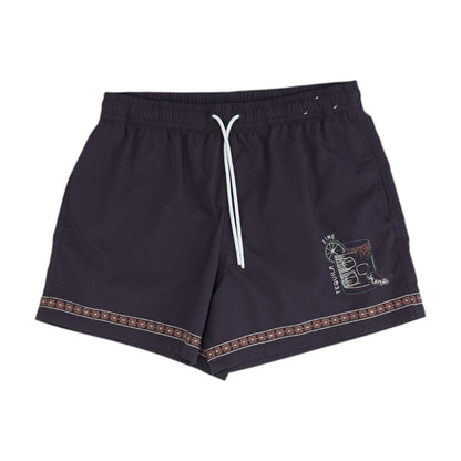 Purple Solid Swim Shorts