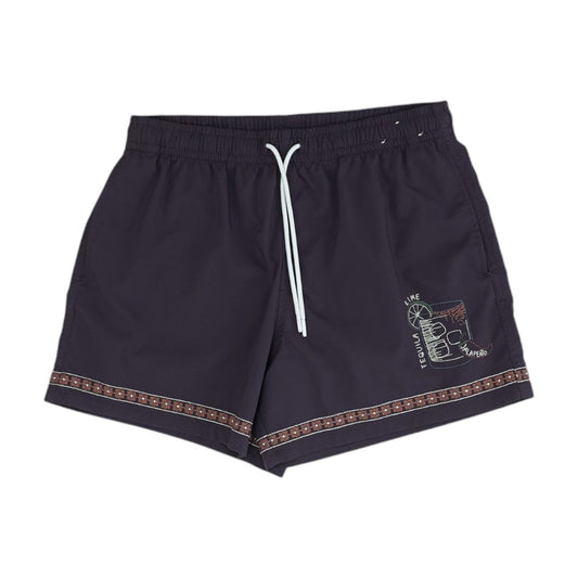 Purple Solid Swim Shorts