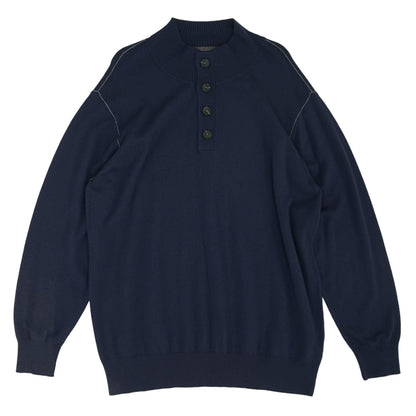 Navy Solid Pullover Sweater