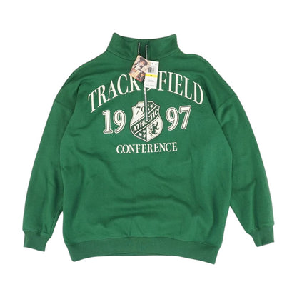 Green Solid 1/4 Zip Pullover