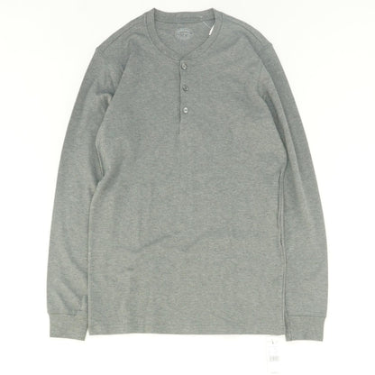 Gray Solid Henley T-Shirt