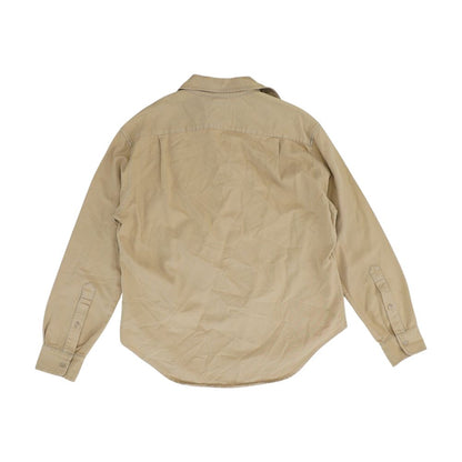 Tan Solid Long Sleeve Button Down