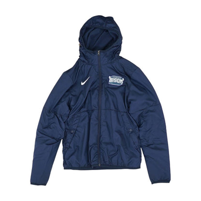 Navy Howard University Bison Embroidery Detail Puffer Coat