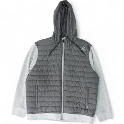 Gray Color Block Puffer Jacket
