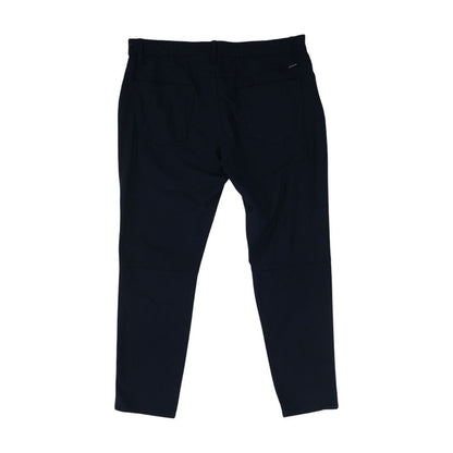 Navy Solid Casual Pants