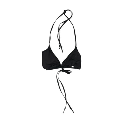 Black Solid Swim Top