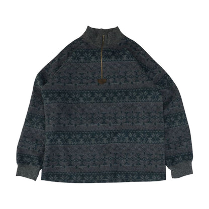 Gray Graphic 1/4 Zip Pullover