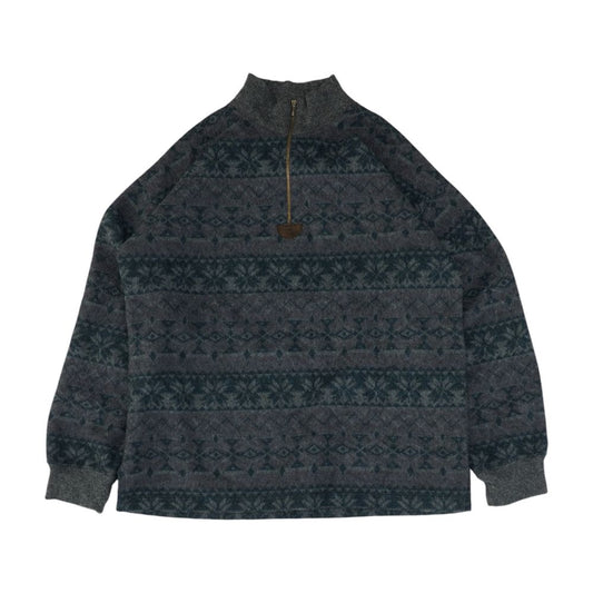 Gray Graphic 1/4 Zip Pullover