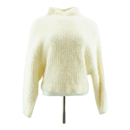 White Solid Pullover Sweater