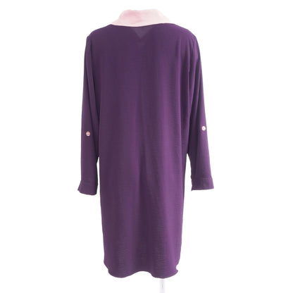 Purple Color Block Midi Dress