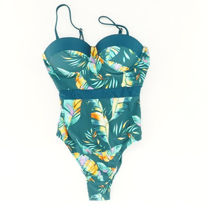 Teal Tropical One-Piece
