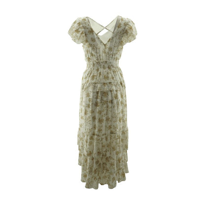 White Floral Midi Dress