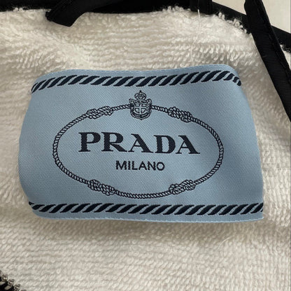 White French Terry Cloth Triangle Metal Logo Fz Hoodie