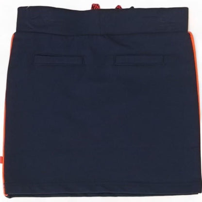 Navy Solid Midi Skirt