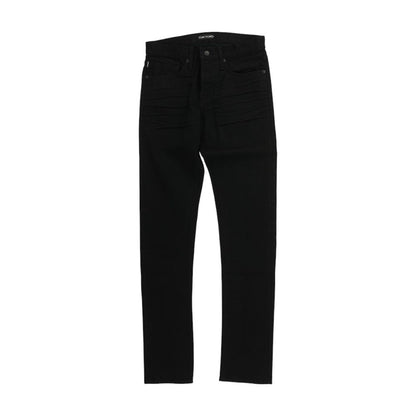 Black Stretch Twill Slim Fit Denim Jeans