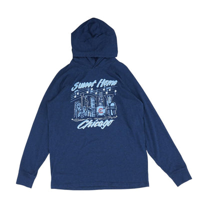 Blue Graphic Hoodie Pullover