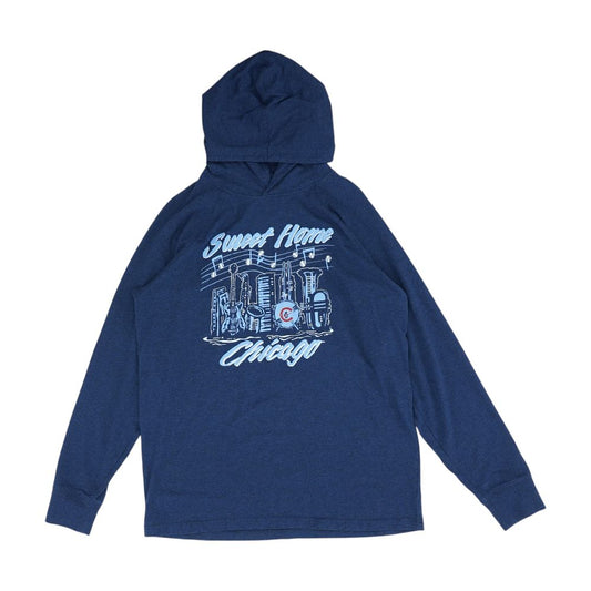 Blue Graphic Hoodie Pullover