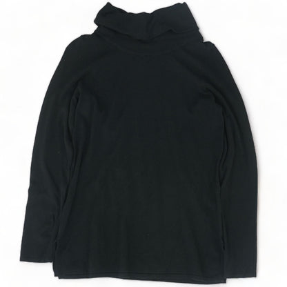 Black Solid Cowl Neck Sweater