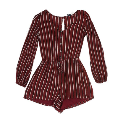 Maroon Striped Romper